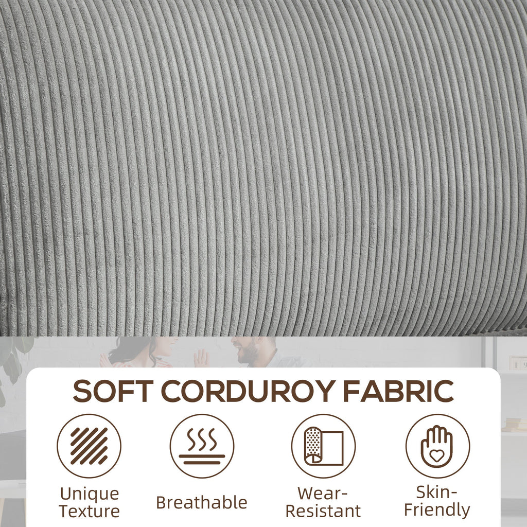 Laura Upholstered Sofa with Cup Holders-Light Grey