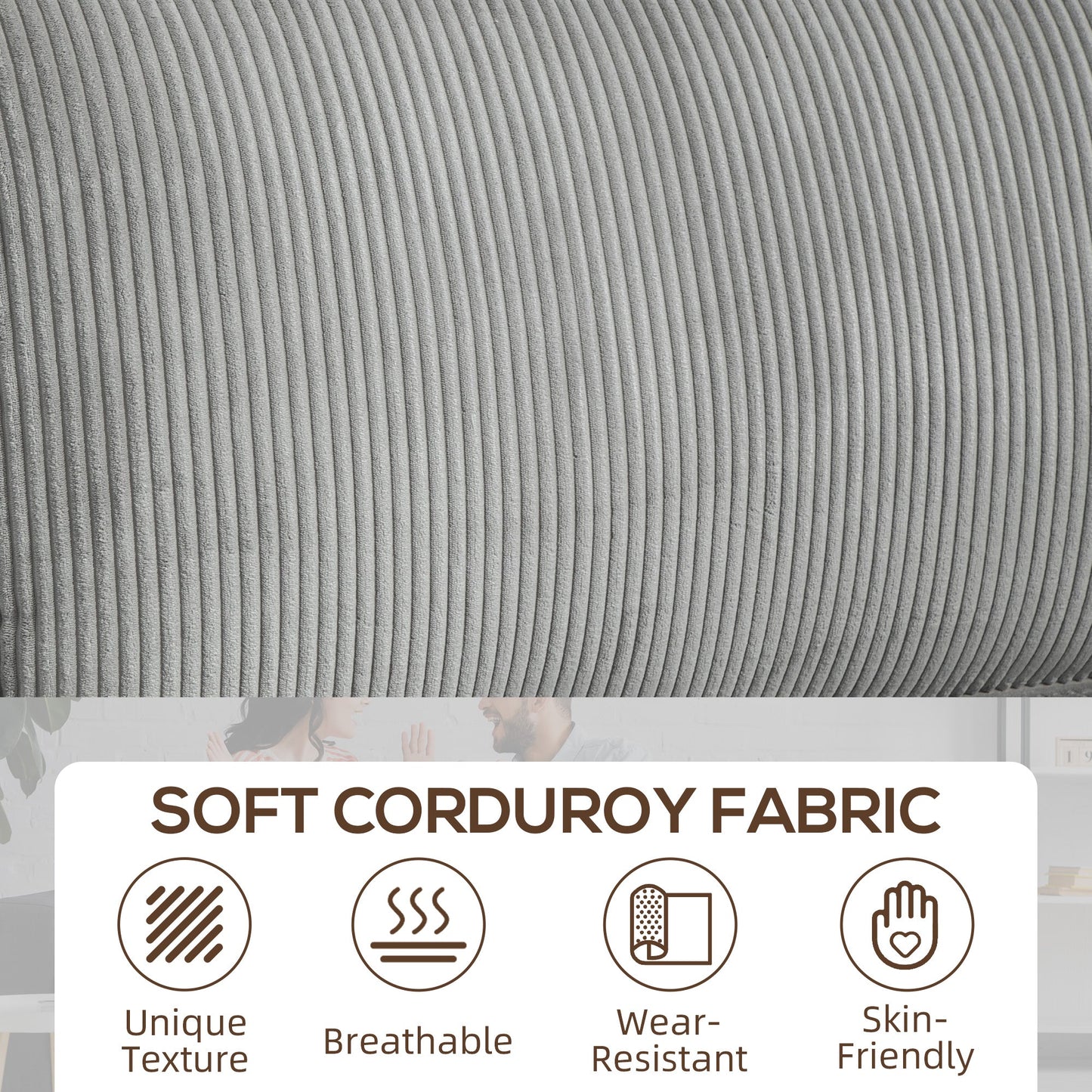 Laura Upholstered Sofa with Cup Holders-Light Grey