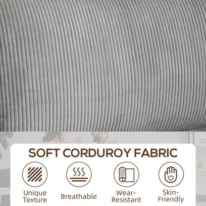 Laura Upholstered Sofa with Cup Holders-Light Grey