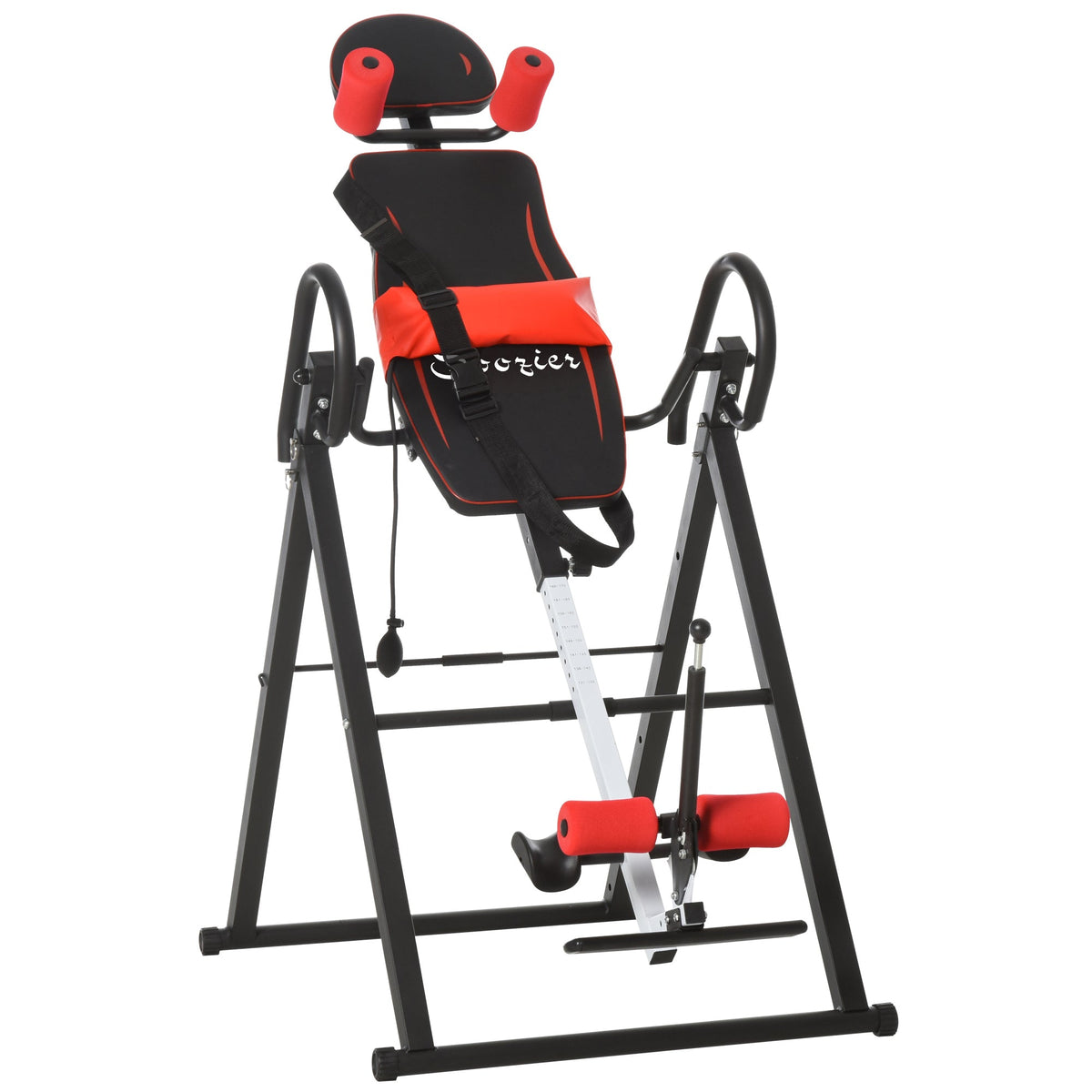 Folding Inversion Table, 20°/40°/60° Adjustable, with Safety Belt and Waist Pad for Back Pain Relief