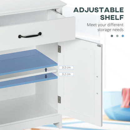 Bathroom Storage, Bathroom Cabinet with 2 Doors, Adjustable Shelves for Living Room Kitchen, 23.6"x11.8"x29.5", White