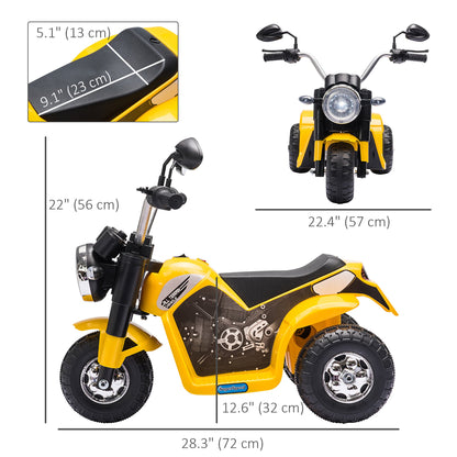 Kids Electric Motorcycle 6V Battery Powered Ride-On Dirt Bike 3-Wheels Motorbike with Horn Headlights Realistic Sounds 1.24mph Speed for Girls Boy 18 - 36 Months Red