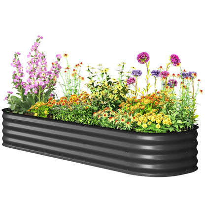 4.9 x 2 x 1ft Galvanized Raised Garden Bed Kit, Metal Planter Box with Safety Edging, Black