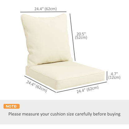Seat Cushion Back Pillows Replacement Set of 2, Patio Chair Cushions Set for Indoor Outdoor, Blue