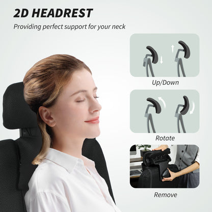 Ergonomic Executive High Back Office Chair with Footrest,Lumbar Support,Grey