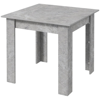 Square Dining Table, Modern Dining Room Table with Faux Cement Effect, Space Saving Small Kitchen Table, Cement Grey