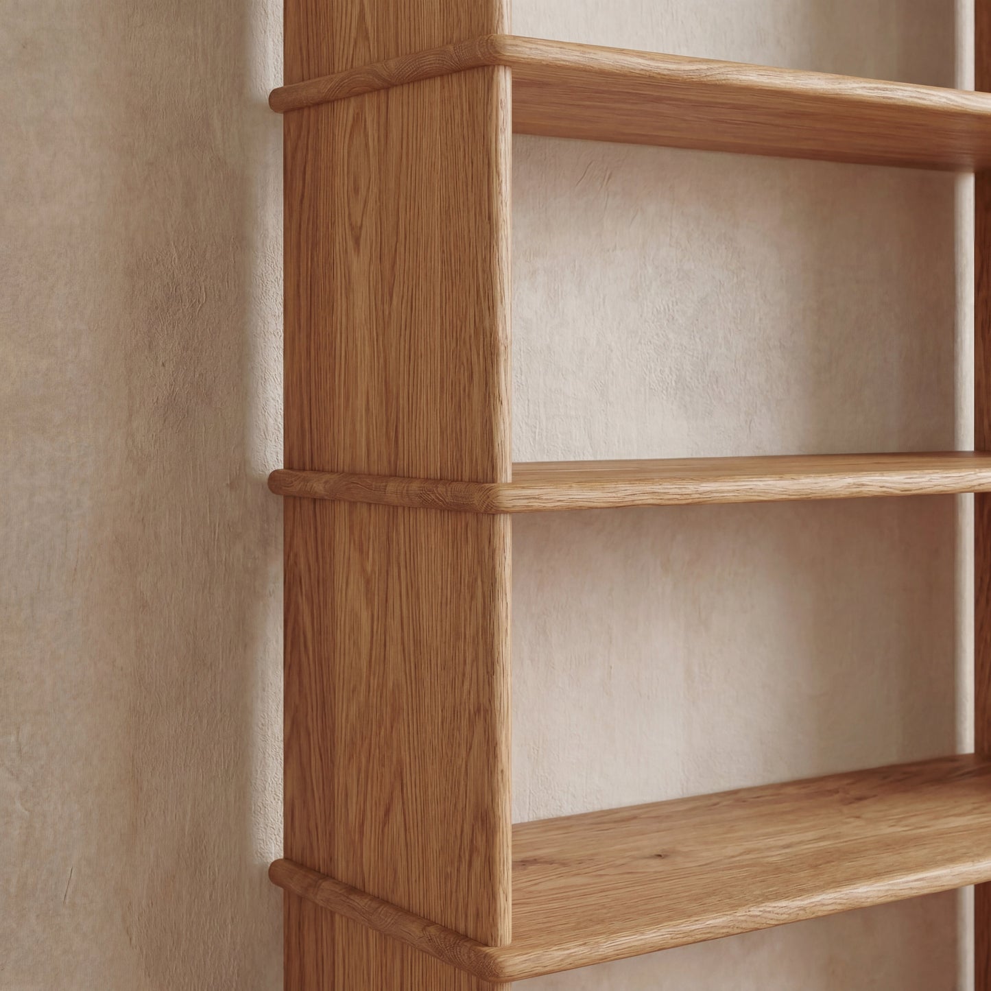 5 shelf bookcase in white oak