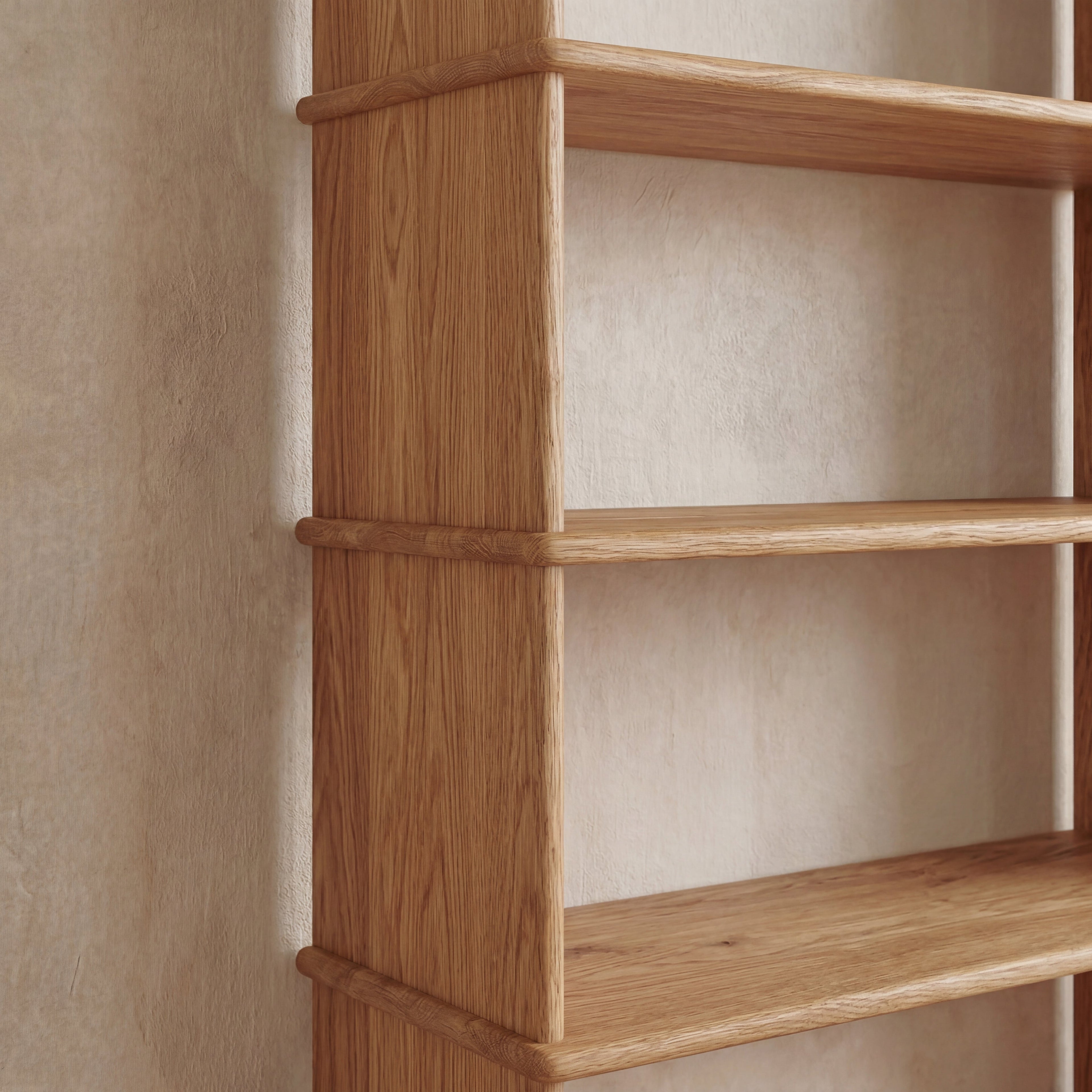 5 shelf bookcase in white oak