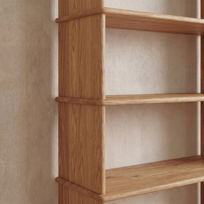 5 shelf bookcase in white oak