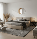 Oakville Fabric and Leather King Bed