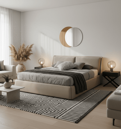 Oakville Fabric and Leather King Bed