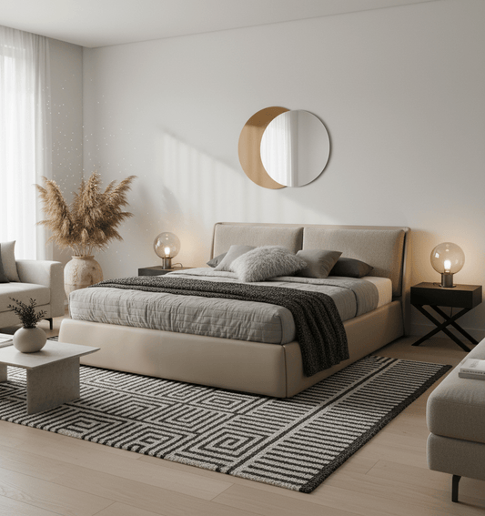 Oakville Fabric and Leather King Bed