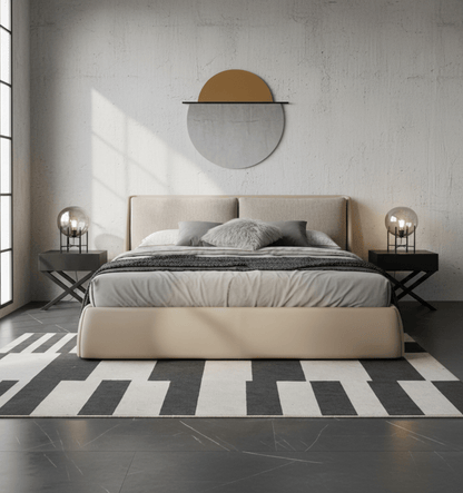 Oakville Fabric and Leather King Bed