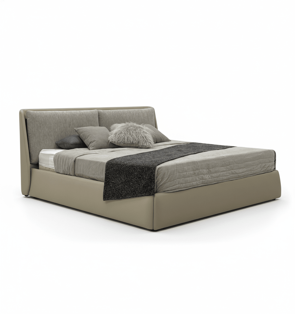 Oakville Fabric and Leather King Bed