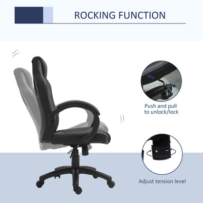 Racing Gaming Chair Office Chair Computer Desk Gamer Chair with Swivel Wheels, Padded Headrest, Tilt Function, Red