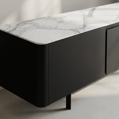 Olomouc Black and Marble Media Console