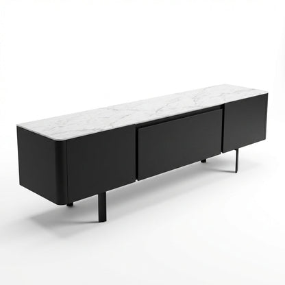 Olomouc Black and Marble Media Console