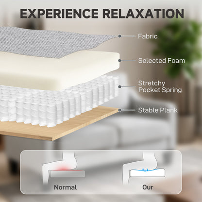 Loveseat Sofa, Modern Couch with Pocket Spring, Linen Upholstered, Thick Padded, Beige