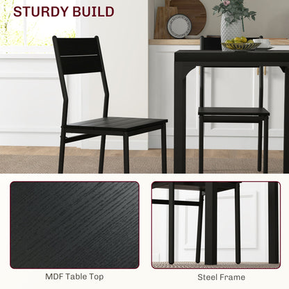 Kurt 3-Piece Dining Set for Small Spaces-Black