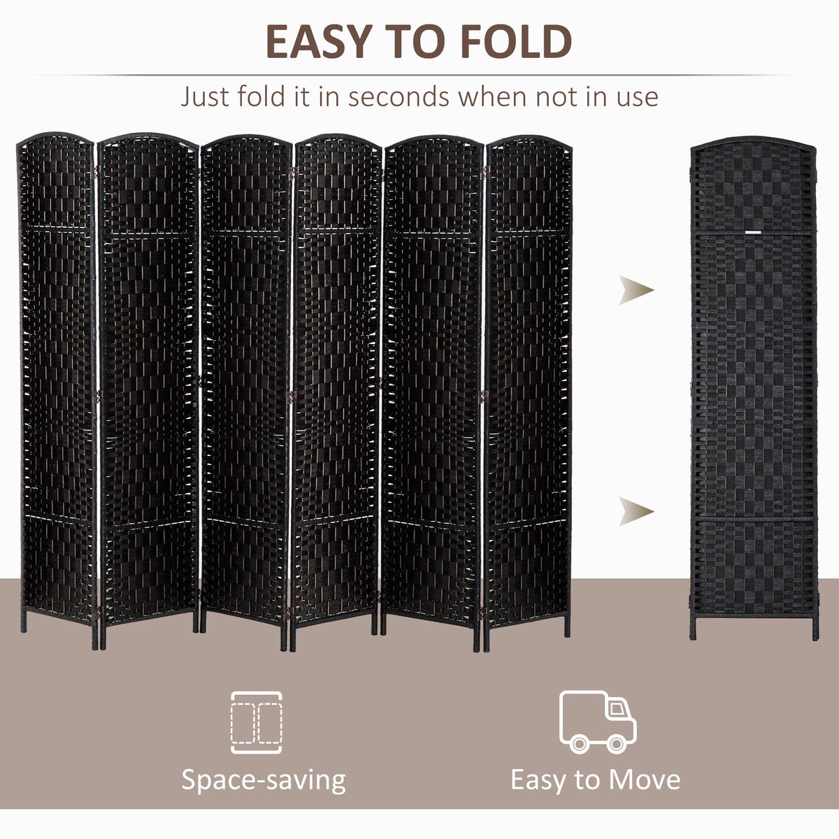 6ft Folding Room Divider, 3 Panel Wall Partition with Wooden Frame for Bedroom, Home Office, Natural