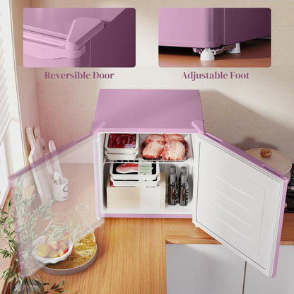 1.1 Cu. Ft. Mini Freezer, Compact Upright Freezer with Reversible Door, Removable Shelf, Adjustable Temperature, Black
