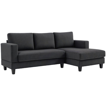 L Shaped Couch, L Shape Sofa with Chaise Lounge and Spring Cushion for Living Room, Bedroom, Beige