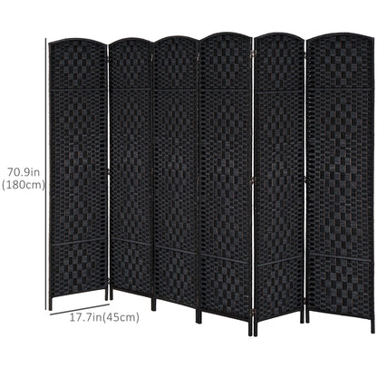 6ft Folding Room Divider, 3 Panel Wall Partition with Wooden Frame for Bedroom, Home Office, Natural