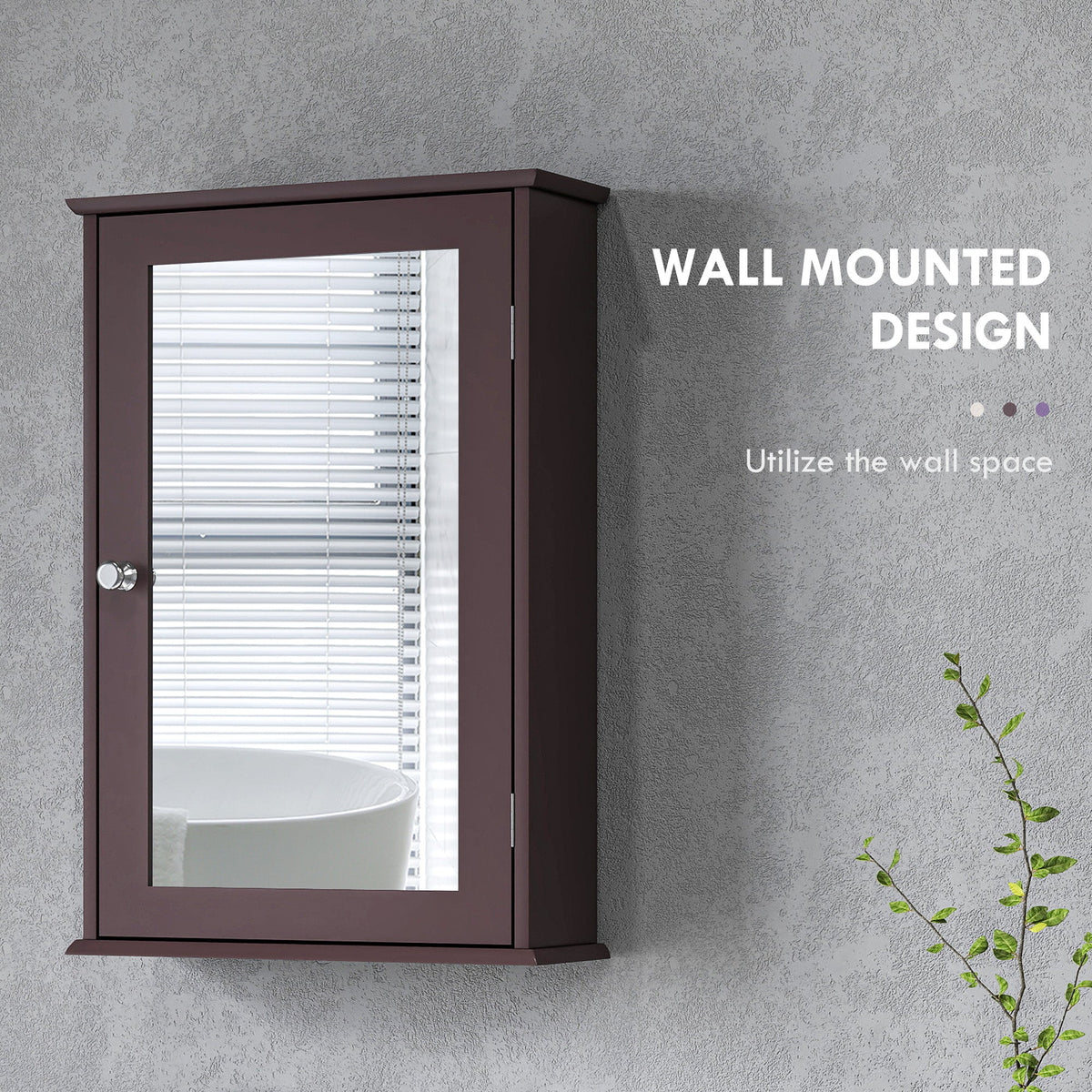 Bathroom Mirror Cabinet, Wall Mounted Medicine Cabinet with Door and Shelves, White