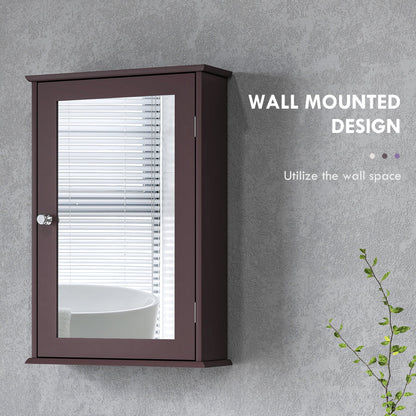 Bathroom Mirror Cabinet, Wall Mounted Medicine Cabinet with Door and Shelves, White