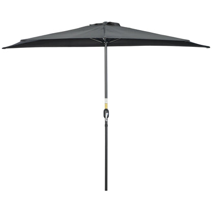 9.8ft Half Umbrella Semi Round Patio Parasol with Crank Handle, Top Vent for Garden, Balcony- NO BASE INCLUDED, Green