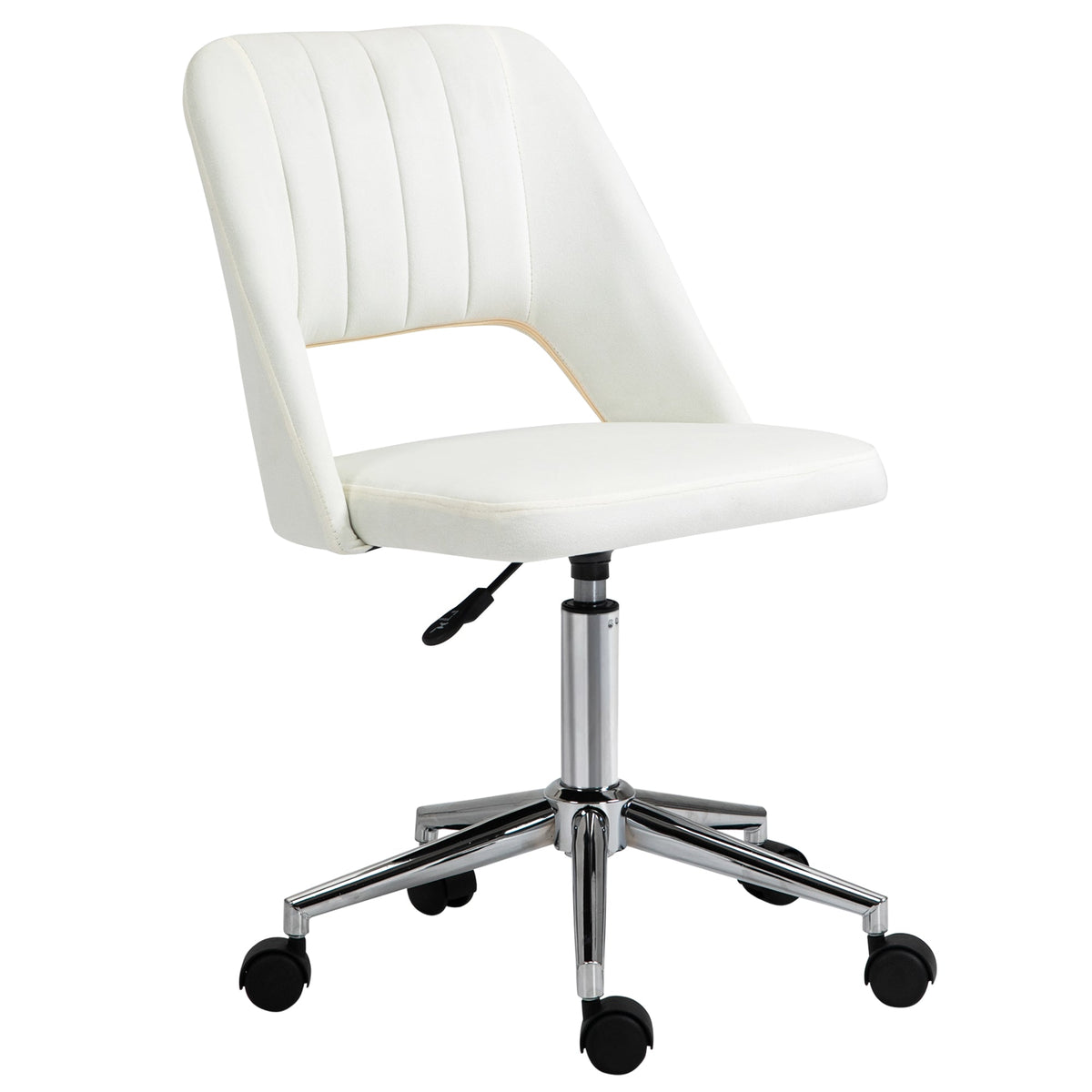 Mid Back Office Chair Velvet Fabric Swivel Scallop Shape Computer Desk Chair, Green