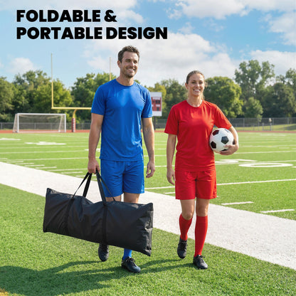 2-in-1 Portable Soccer Rebounder Net, Dual-Sided and Foldable Bounce Back Net with Carry Bag for Soccer Baseball