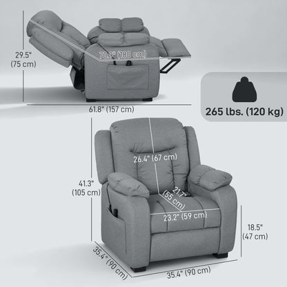 Massage Recliner Chair with Quiet Brushless Motor Pet-Friendly Fabric Power Recliner with 2 Memory Positions Brown
