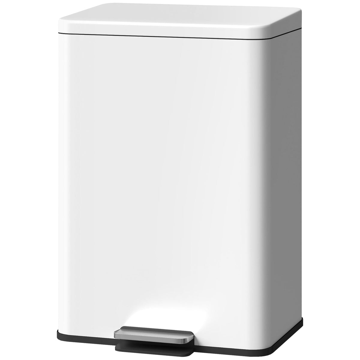 Garbage Bin, Soft-Close Trash Can with Foot Pedal, 5 Gallon (20 L) Garbage Can with Removable Inner Bucket, Matte Black