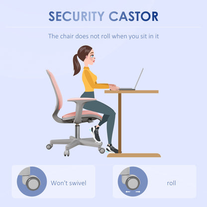 Office Chair, Small Computer Desk Chair with Mesh Back, Swivel Castors, Arm, Grey