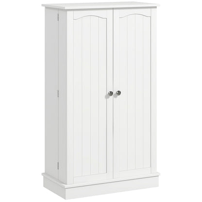 Freestanding Pantry Cabinet 41 Inch Kitchen Pantry with Spice Racks and Adjustable Shelves for Home Use, White