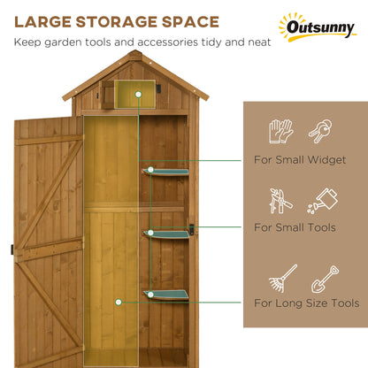 30" x 21" x 71" Garden Storage Shed, Sheds & Outdoor Storage Outdoor Workshop Yard Tool Utility Storage House Water-resistant All-weather Cover Spire Roof with 3 Tiers Shelves Grey