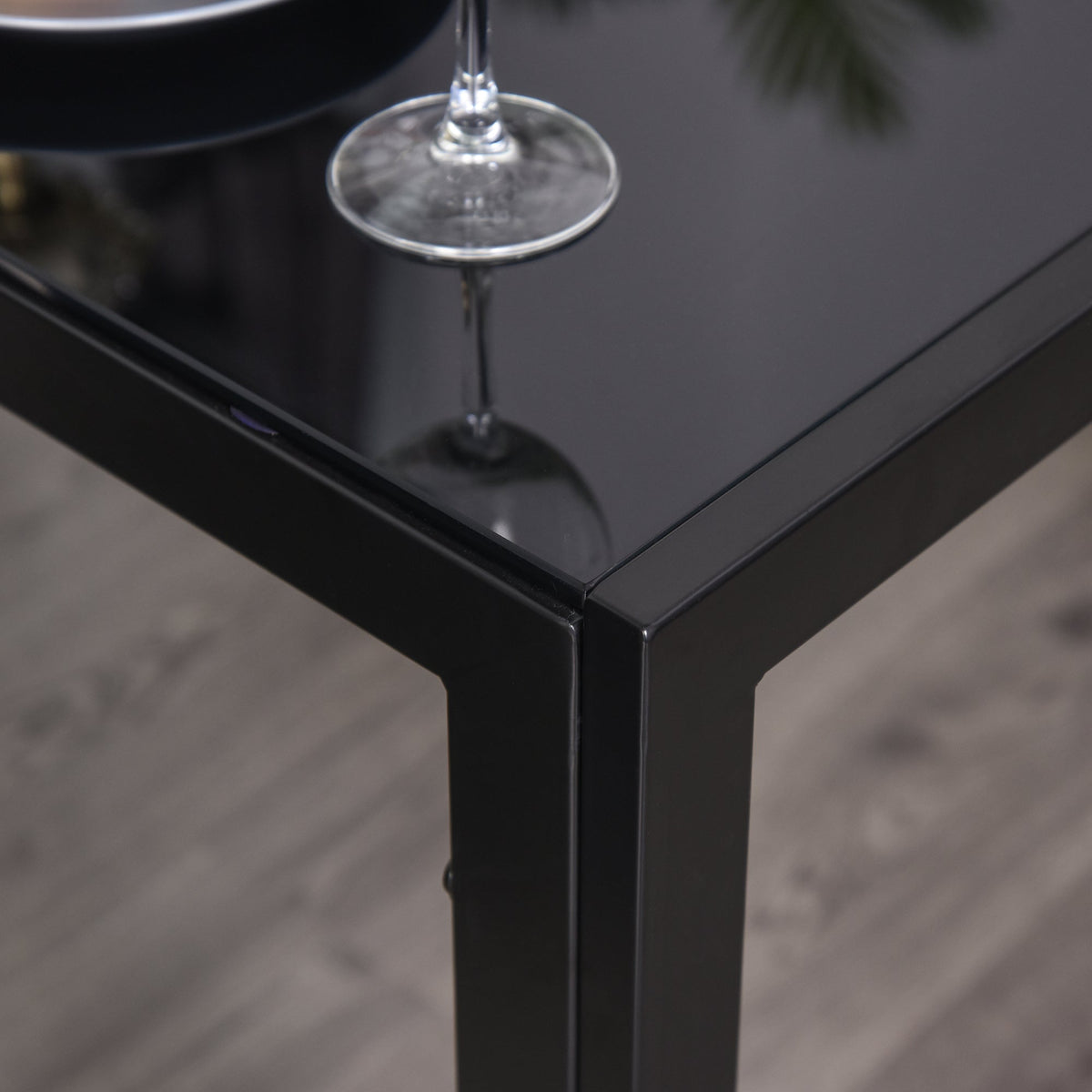 Zaya 5-Piece Rectangular Glass Dining Set for Small Spaces-Black