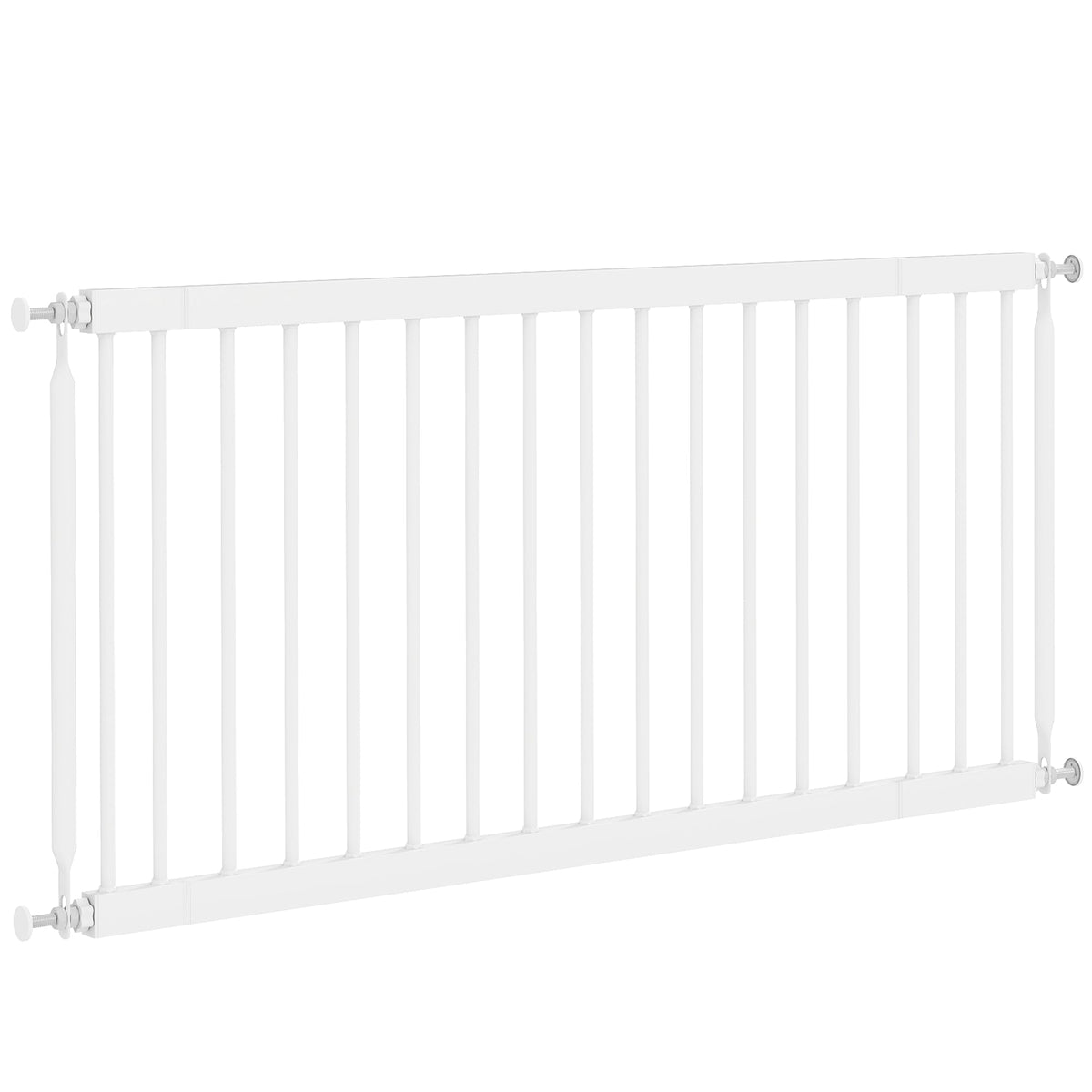 26"-37" Dog Gate, Adjustable Pet Gate, Fits 10" Tall with 2 Extension, Pressure Mount Kit for Stairs and Doorways, Black