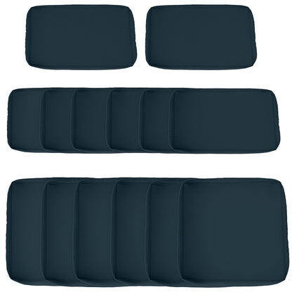 Outdoor 14pc Patio Rattan Sofa Set Cushion Polyester Cover Replacement Set - No Cushion Included Beige