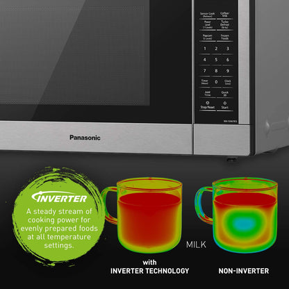 PANASONIC 1.3 CU FT Stainless Steel Genius Microwave - Refurbished with Home Essentials warranty - NN-SC678S