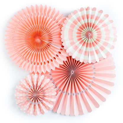 Coral Paper Fans (SET OF 4)