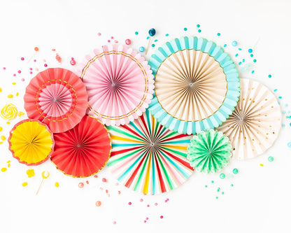 Hip Hip Hooray Paper Fans (SET OF 8)