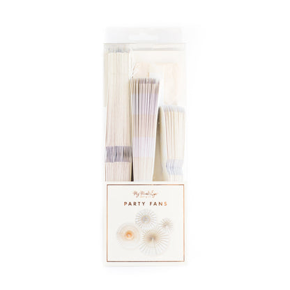 Cream Paper Fans (SET OF 4)