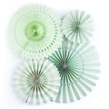 Mint Paper Fans (SET OF 4)