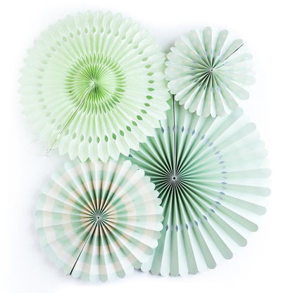 Mint Paper Fans (SET OF 4)