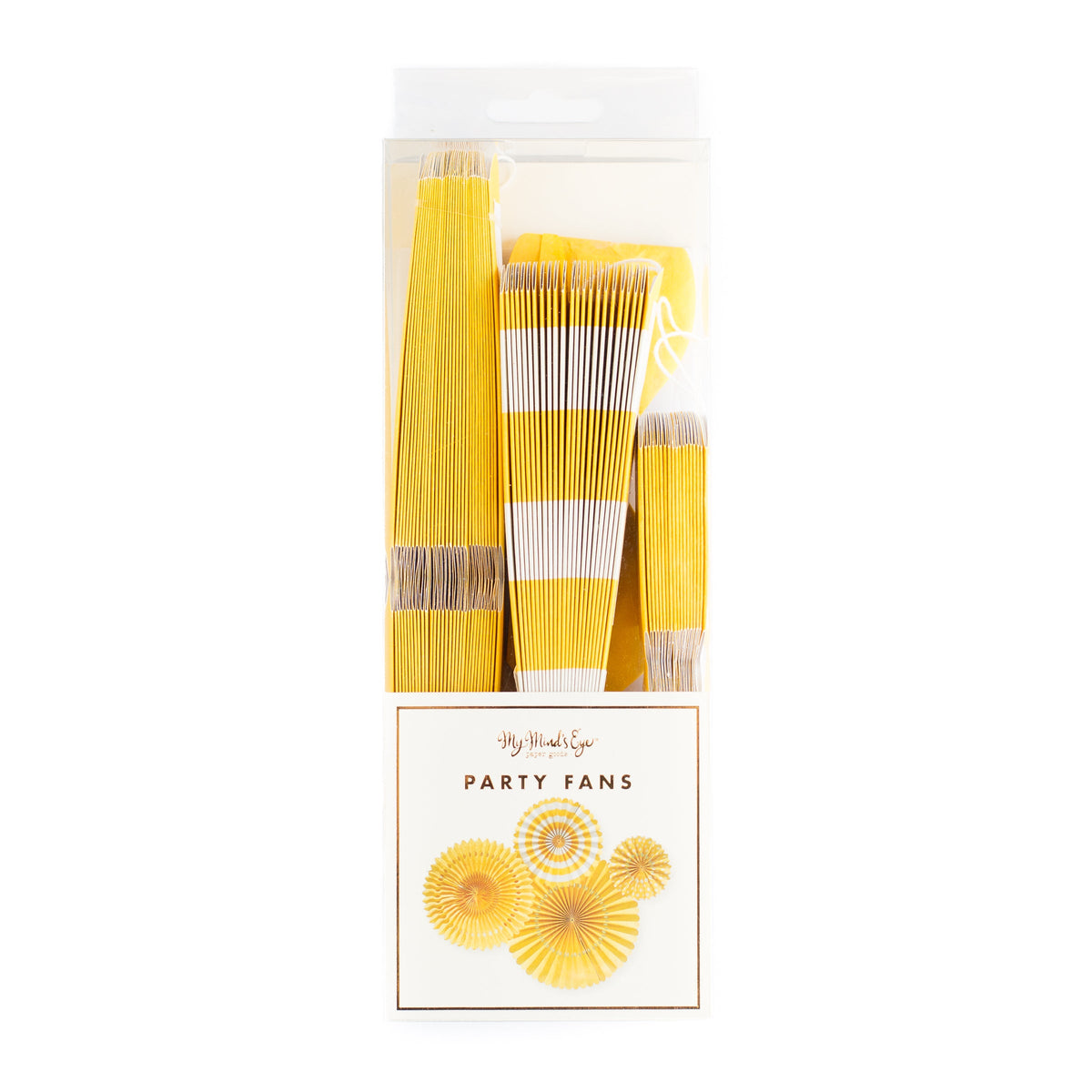 Yellow Paper Fans (SET OF 4)
