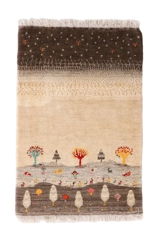 Persian Gabbeh Rug | 2' 9"	x 4'