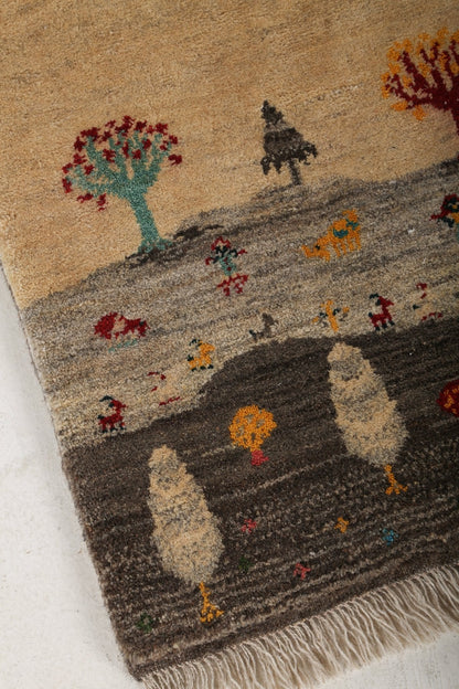 Persian Gabbeh Rug | 2' 9"	x 4'