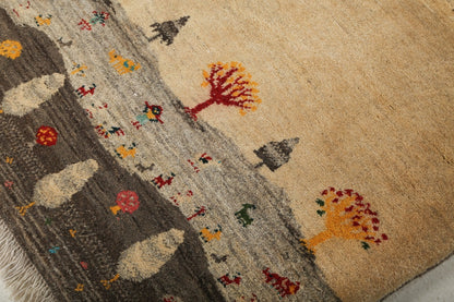 Persian Gabbeh Rug | 2' 9"	x 4'